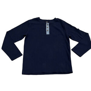 Gymboree Navy Long Sleeve Tee with Button Detail